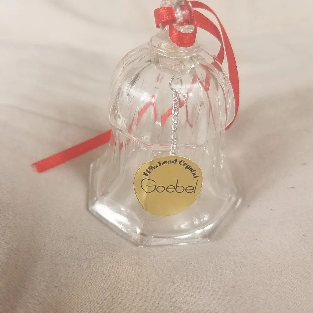 Goebel Crystal Bell Ornament Unisex OS Clear Excellent 24% Lead Crystal Faceted